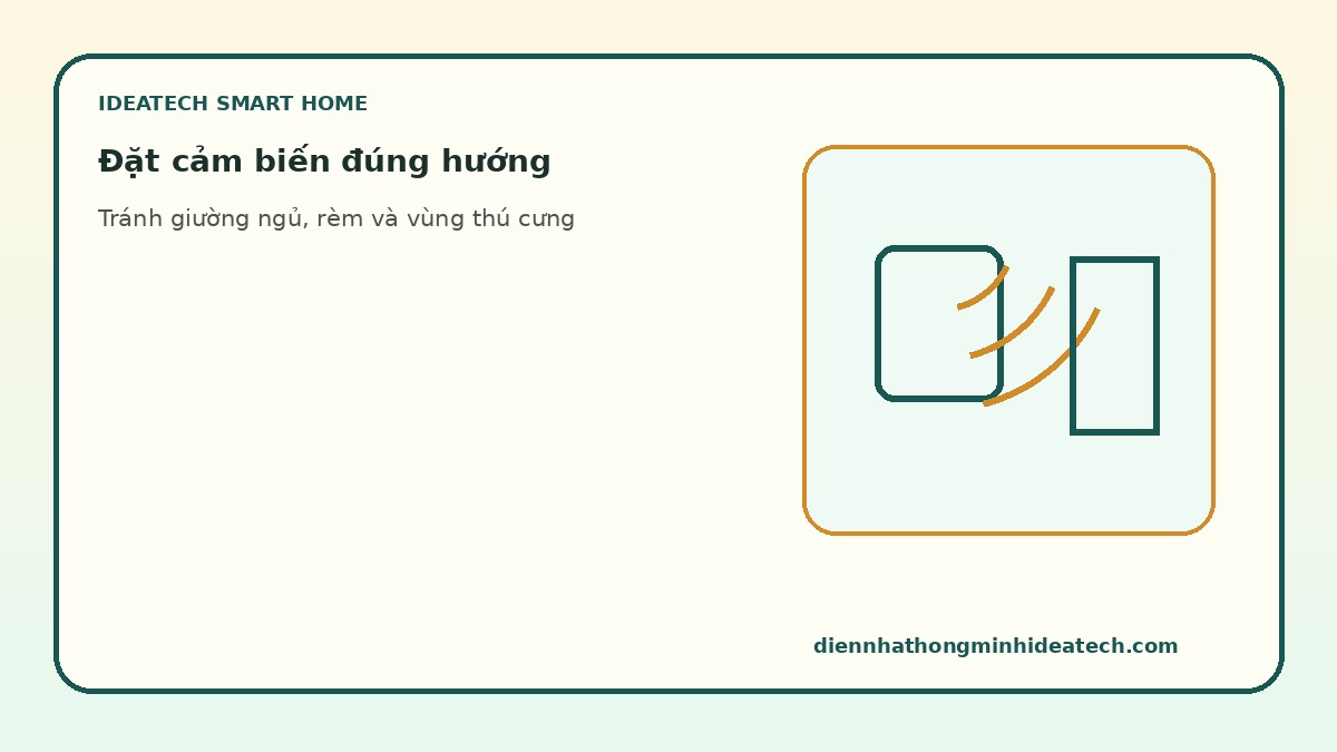 Lưu ý đặt cảm biến ánh sáng tránh bật sai thời điểm