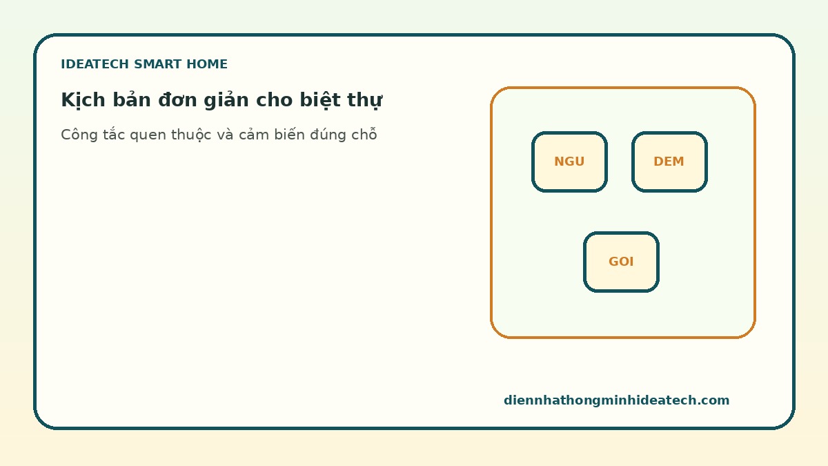 Thiết kế kịch bản đơn giản cho người lớn tuổi trong biệt thự