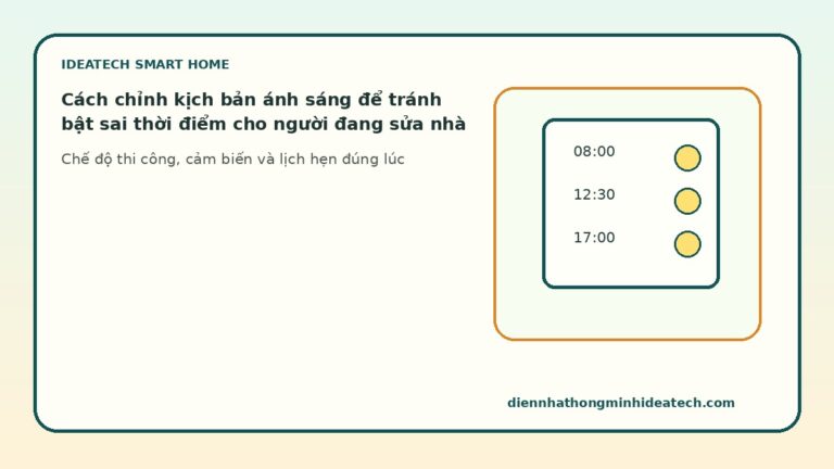 Cách chỉnh kịch bản ánh sáng để tránh bật sai thời điểm cho người đang sửa nhà