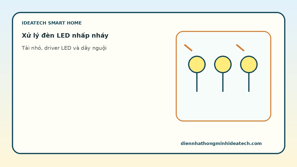 Sơ đồ xử lý đèn LED nhấp nháy khi dùng công tắc thông minh