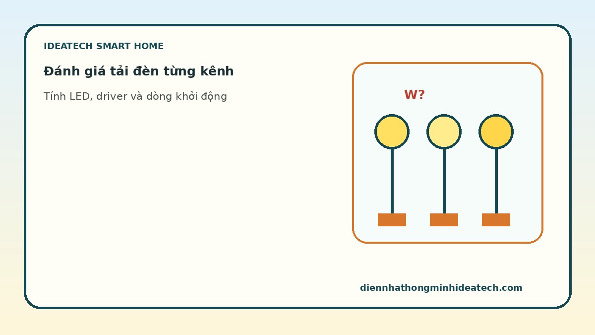 Đánh giá tải đèn LED khi chọn công tắc thông minh