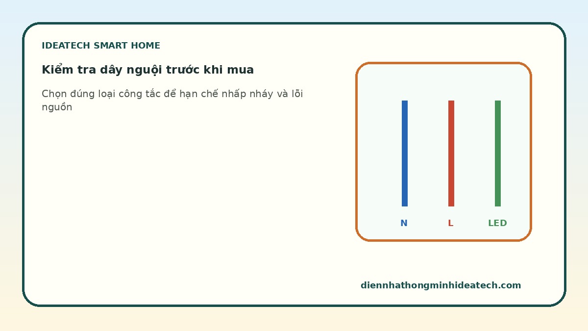 Kiểm tra dây nguội trong hộp công tắc thông minh