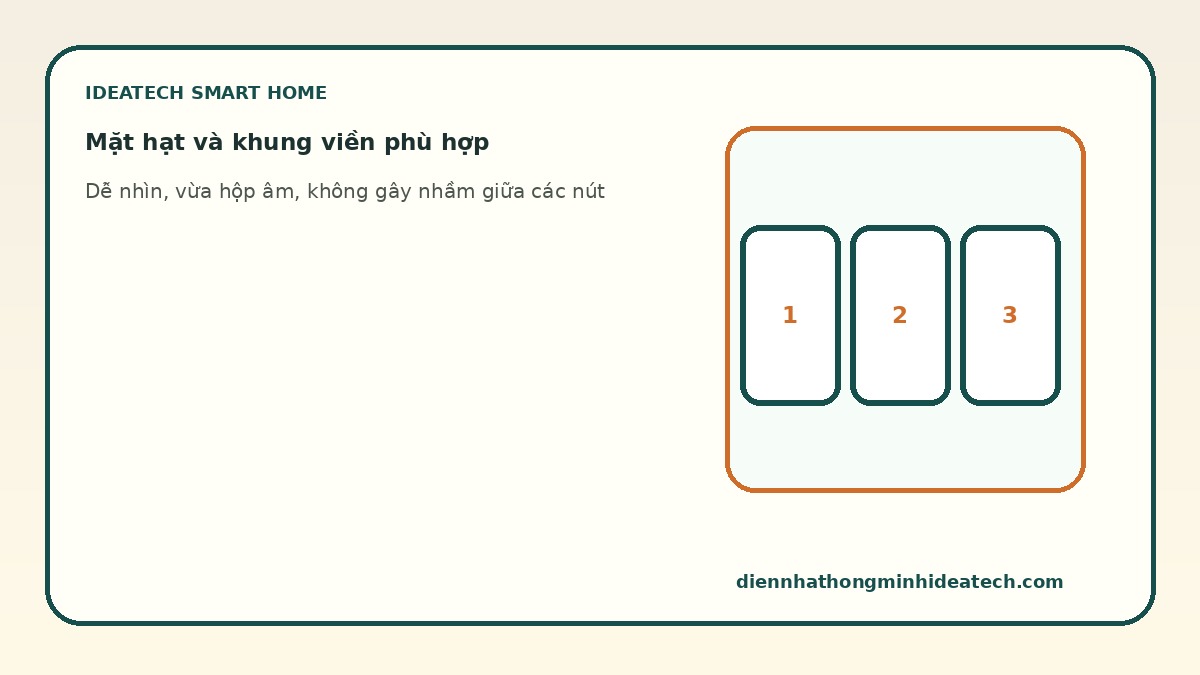 Mặt hạt công tắc thông minh dễ nhận diện